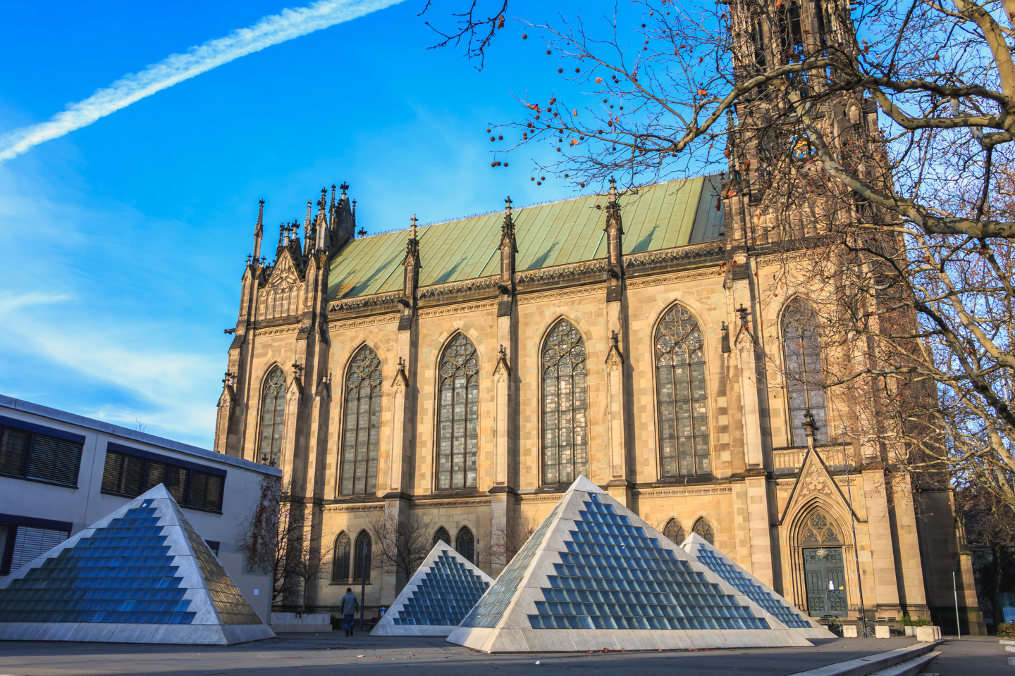 architectural detail of the Church of St Elizabeth in Basel, Switzerland iStock 925295520 24